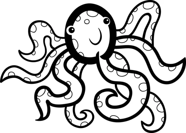 Cartoon octopus for coloring book — Stock Vector