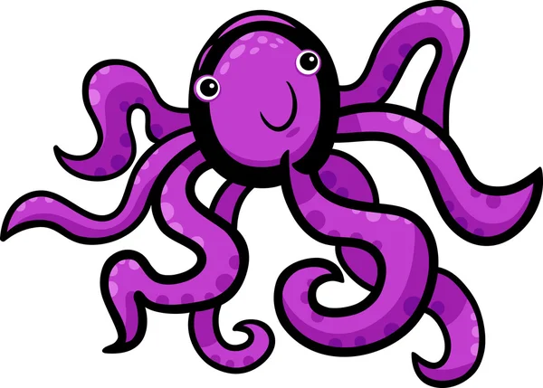 Illustration de dessin animé de pieuvre mignonne — Image vectorielle