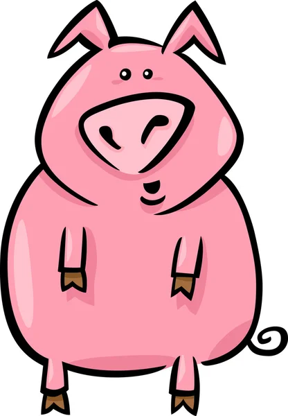 Dibujos animados ilustración de cerdo de granja — Vector de stock