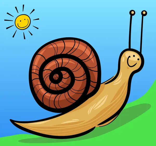 Cute snail cartoon illustration — Stock Vector