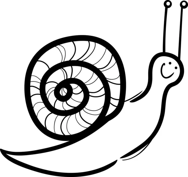 Ilustrasi kartun siput untuk mewarnai - Stok Vektor