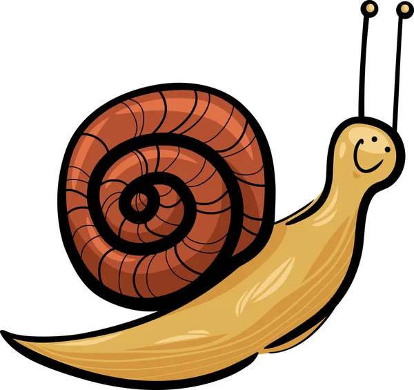 可爱蜗牛卡通插图 — 图库矢量图片