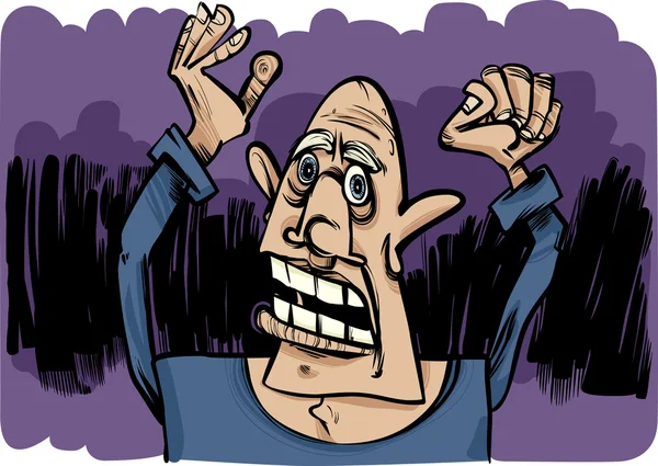 Karikatür kroki korkan adam — Stok Vektör
