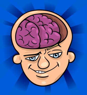 Brainy man cartoon illustration