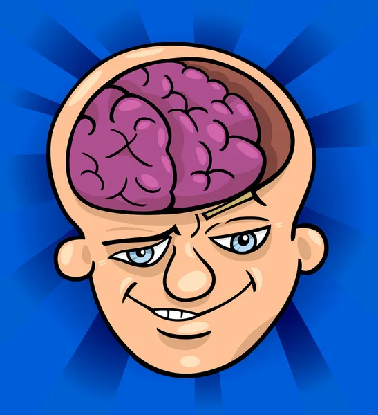 Brainy man cartoon illustration — Stock Vector