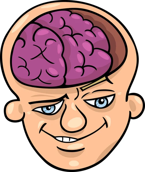 Brainy Man Cartoon — Stockvektor