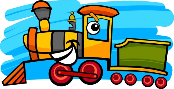 Cartoon locomotief of de trein teken — Stockvector