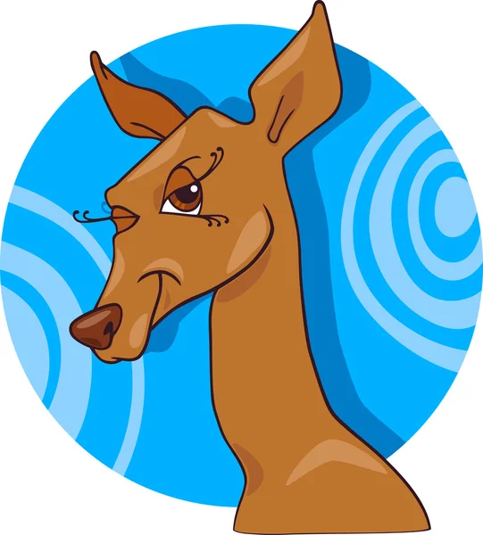 Cute doe or roe cartoon character — Stock Vector