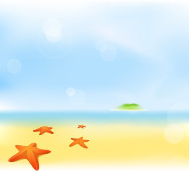 Summer beach blur background clipart