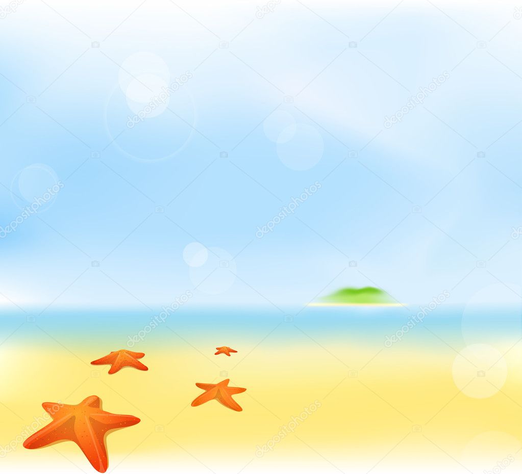 Summer beach blur background