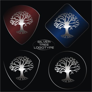 Silver tree logotype clipart