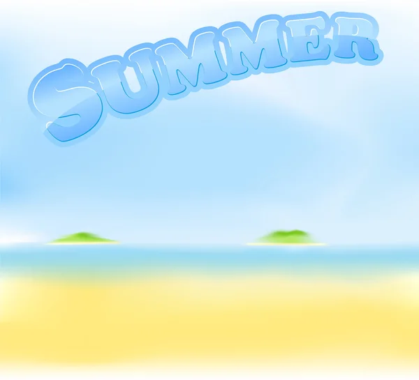 Summer beach with islands — Stock Vector