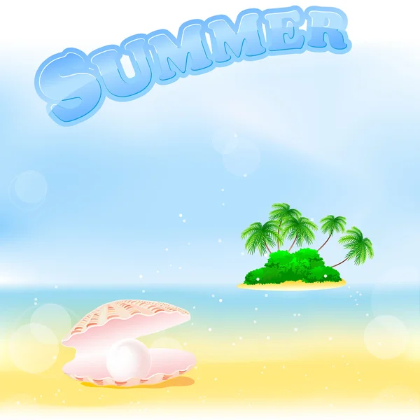Καλοκαίρι φοινικόδασος — Διανυσματικό Αρχείο