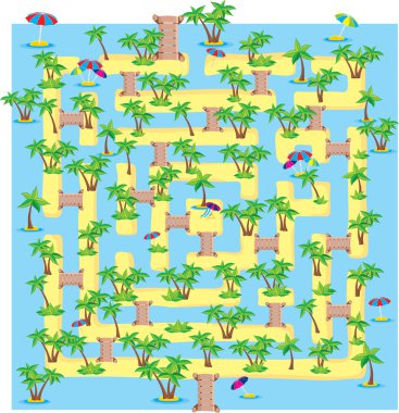 Summer tropical labyrinth clipart