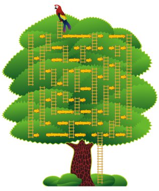 Green tree labyrinth clipart