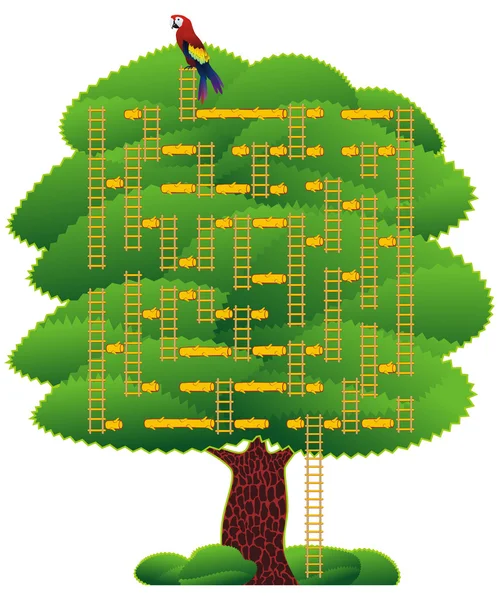 Green tree labyrinth — Stock Vector