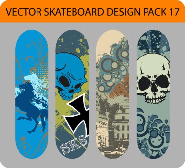 Skateboard design pack 17 clipart