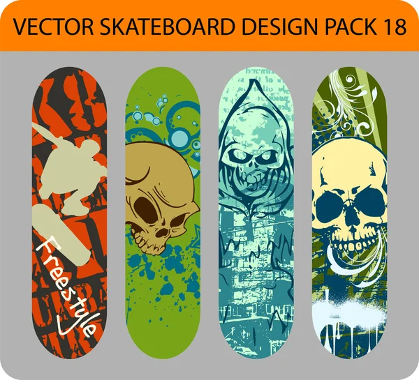 Skateboard design pack 17 — Stock vektor