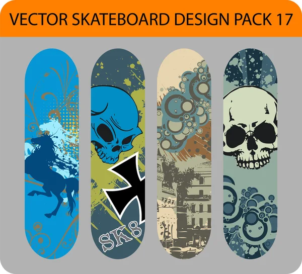 Skateboard design pack 17 — Stock vektor