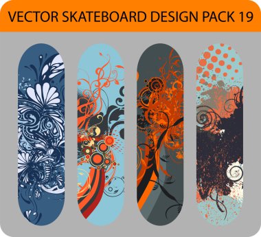 Skateboard design pack 19 clipart