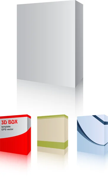 3D Software Box Vorlage — Stockvektor
