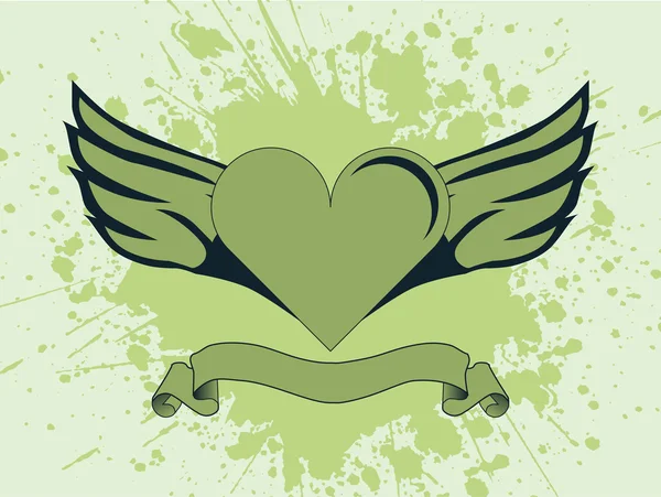 Srdce s křídly — Stockový vektor