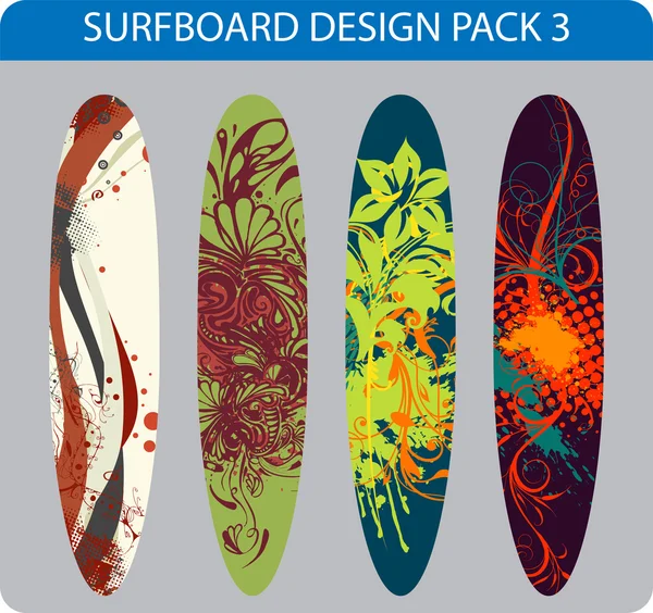 Paquete de diseño de tabla de surf — Archivo Imágenes Vectoriales
