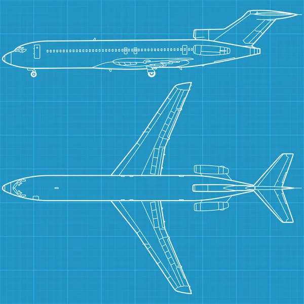 Modern civil airplane — Stock Vector