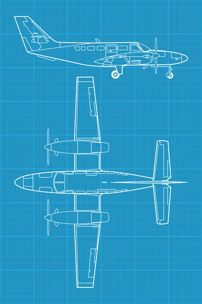 Modern sivil uçak — Stok Vektör