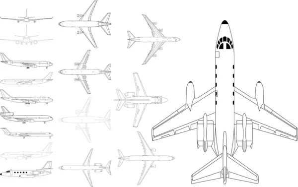 Civiele vliegtuig pack — Stockvector