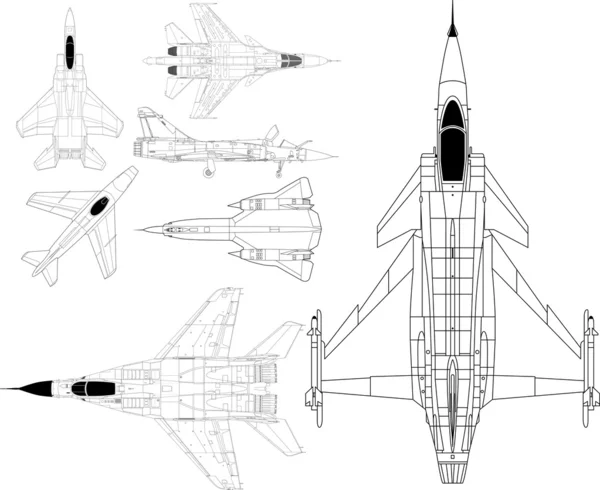 Avions militaires — Image vectorielle