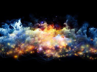 Colorful fractal clouds clipart