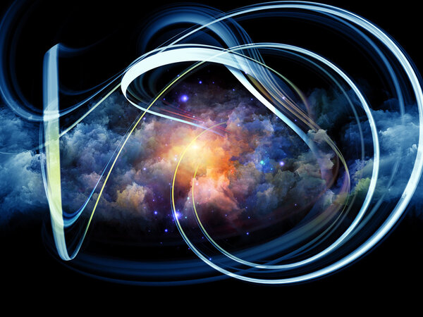 Абстрактные облака и огни
