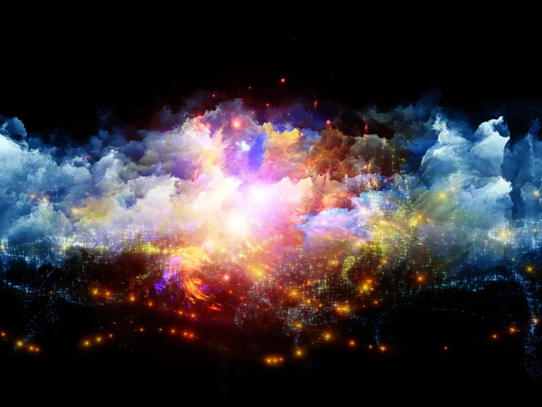 カラフルな 3 次元フラクタル雲 — ストック写真