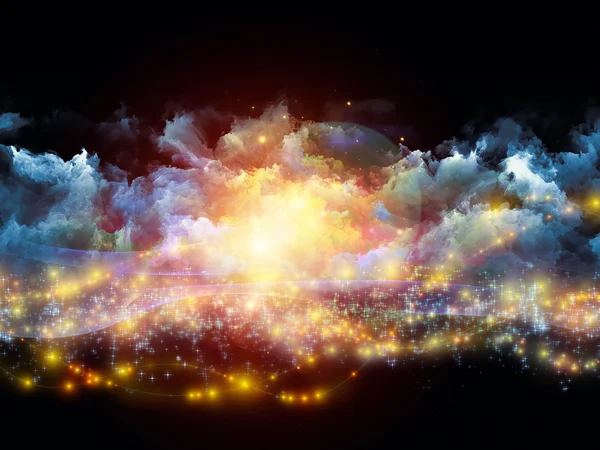 Trzy wymiarowe fraktal chmury — Zdjęcie stockowe