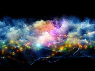 Colorful fractal clouds clipart