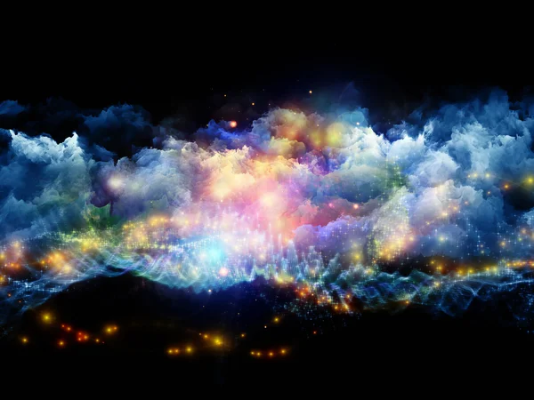 Kolorowe chmury trzy wymiarowe fraktal — Zdjęcie stockowe