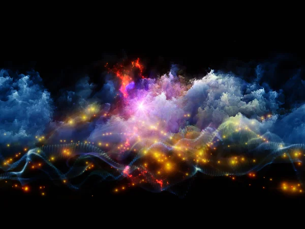Renkli üç boyutlu fraktal bulutlar — Stok fotoğraf