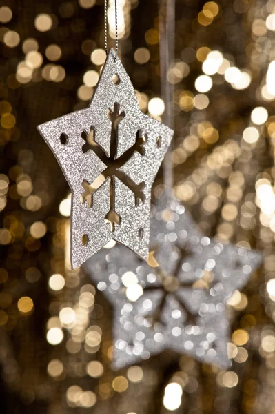 Kunstmatige sneeuwvlok in zilver — Stockfoto