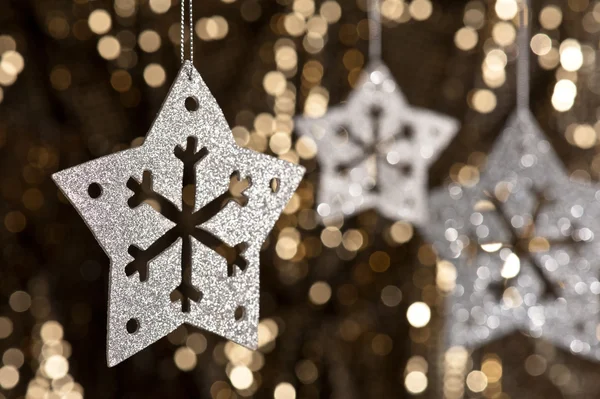 Artificial Snowflake in Silver — Stock Photo, Image