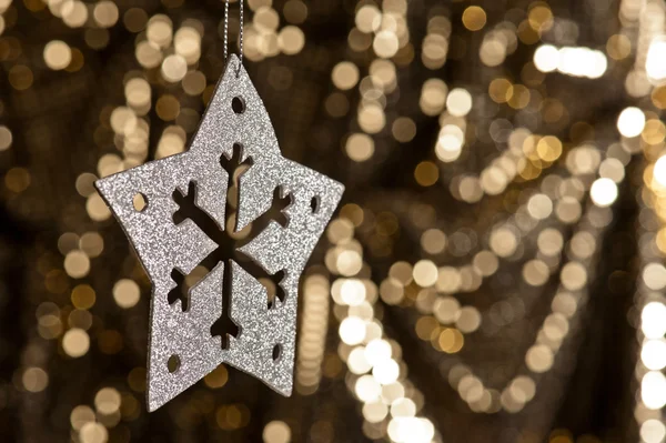 Artificial Snowflake in Silver Royalty Free Stock Photos