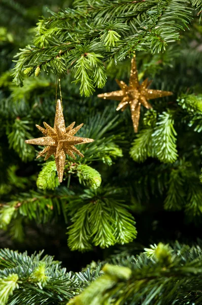 Forma de estrela ornamento de Natal em ouro — Fotografia de Stock