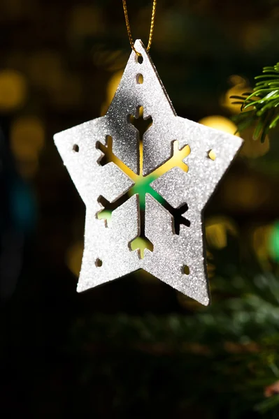 Decorative Silver Star ornament — Stock Photo, Image