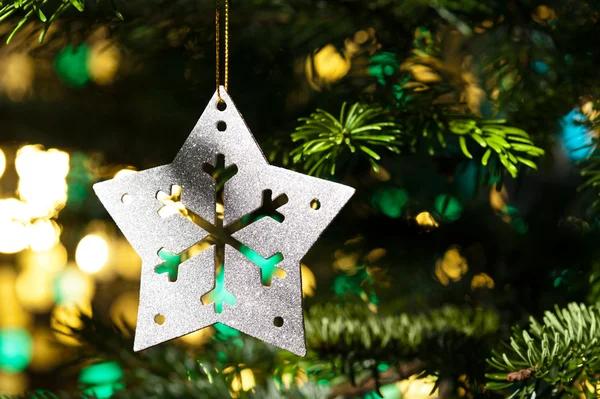 Decorative Silver Star ornament — Stock Photo, Image