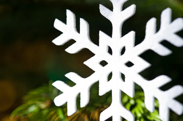 White artificial snowflake — Stock Photo, Image
