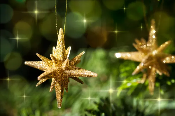 Dekoracyjny ornament złota gwiazda — Zdjęcie stockowe