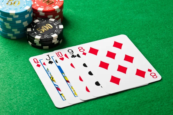 Recht in poker — Stockfoto