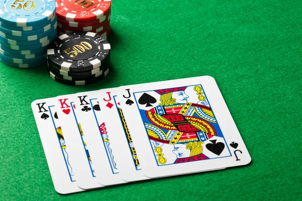 Tam bir ev poker oyunu — Stok fotoğraf