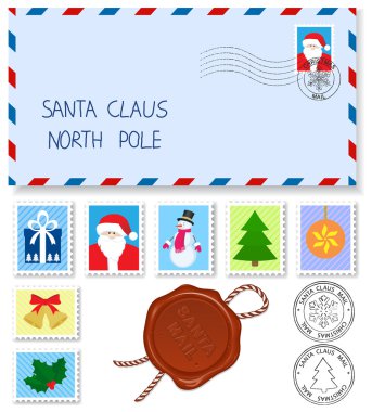 Letter to santa claus clipart