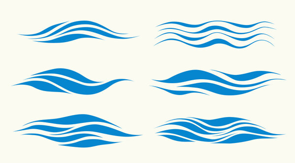 Set vektor waves — Stock Vector